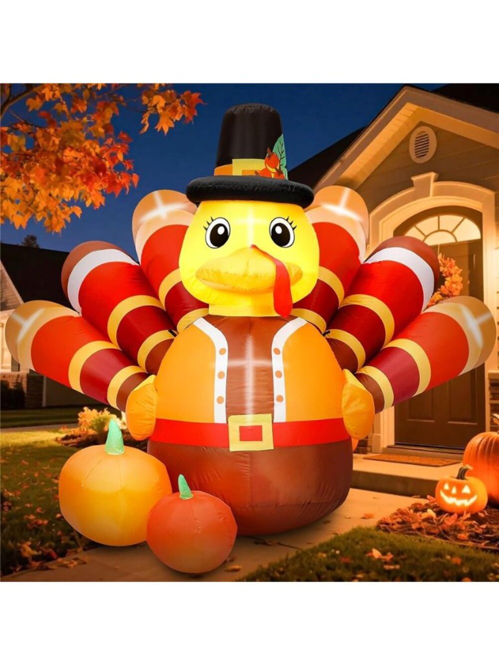 5 ft Thanksgiving Inflatables Turkey Duck Outdoor, Pumpkin